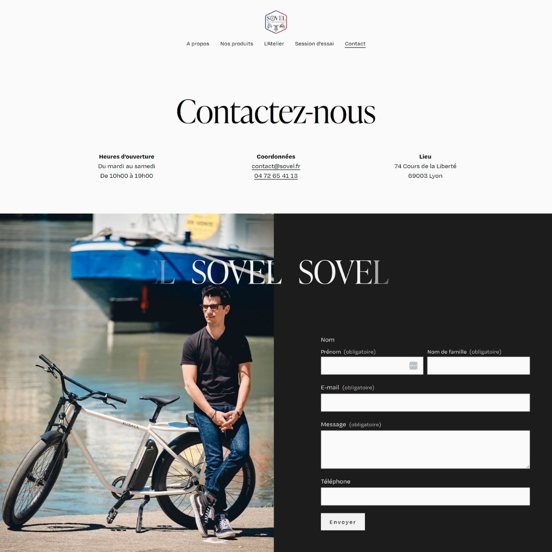 site web sur-mesure SOVEL