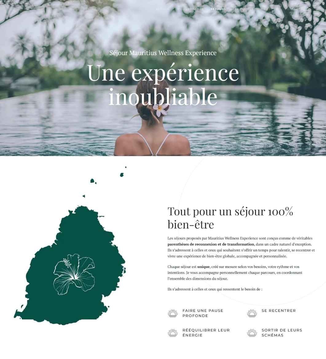 Site web - Mauritius Wellness Experience